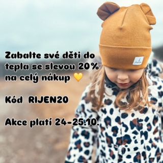 Zabalte své děti do tepla se slevou 20% na celý nákup. Kód RIJEN20 Akce platí 24-25.10. 💛🍂🥳 #sleva #mimilove #akce...