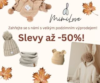 Zahřejte se s námi s velkým podzimním výprodejem! Slevy až -50%! 🛍️ Ideální příležitost pořídit vánoční dárky! 🎁...